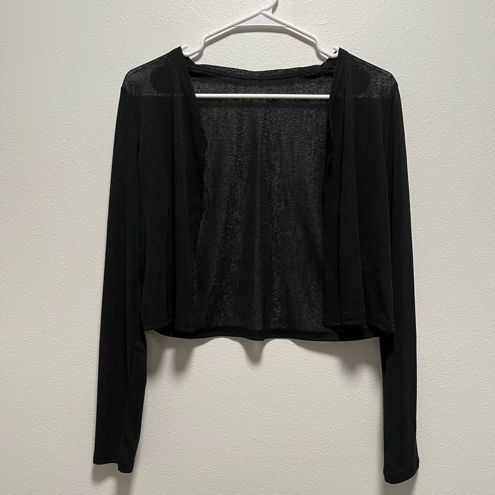 NWOT Black Sheer Long Sleeve Cardigan